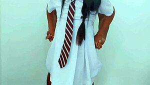 afterschool couple launches into wild homemade fuck with pussy riding and tits bouncing