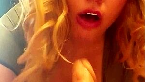 Kimmyc777's curvy tits and ass stuffed with dildo first time