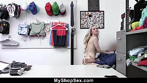 mall officer finds jewels in teen's tight panties then blackmails her into rough doggystyle crying