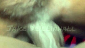 Two sexy African besties share wild threesome climaxing in huge cumshot over fat asses