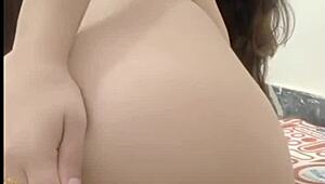 Indian beauty stuffs banana deep into pussy and ass holes