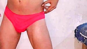 pakistani shemale kinner strips teases dances naked then rides huge dildo