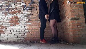 she pleasures guy rough outdoors public abandoned house boyfriend pegging intrigue