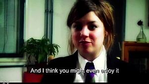 the bully meets frau kruger for cfnm outdoor oral punishment and public humiliation caning