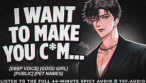 i moan loud daddy controls my toy in public boyfriend watches erotic roleplay