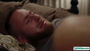 hey busty tgirl eva paradis trades blowjob for bareback ass fuck