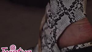 Gorgeous Kylie Rocket spreads legs rubs wet shaved pussy closeup