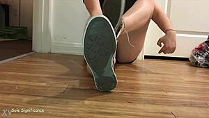 Sorority girls show off their sexy wrinkled soles in dirty socks up close