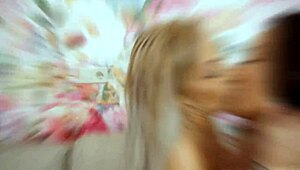 Two sluts Katty Soarez and Sunny Herrera swap three cum loads in foursome