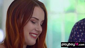 Obedient Czech Redhead Secretary Charlie Red Licks Chiefs Monster Cock
