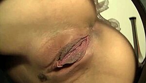 Sexy Latina Veronica Rodriguez In Fishnet Maid Costume Discovers Huge Cock