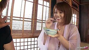 whoa this boy seduces his japanese stepmom's huge natural tits for uncensored creampie ride 😍💦