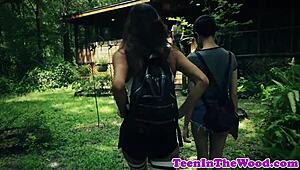 bondage teen gets roughly fucked in spoon pose by dominant neighbor