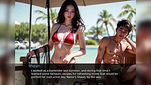 we're actin out dirty brunette beach fantasies with big tits bouncin