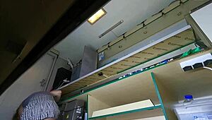 I catch sexy hostess upskirt on hidden cam while she cleans tight pussy