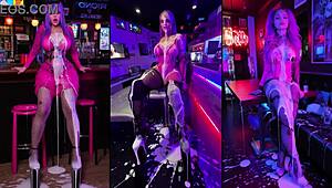 Futanari redhead in heels takes messy blowjob cumshot compilation on face and body!