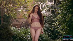 Dutch Model Joy Draiki Strips Outdoor Revealing Hairy Pussy and Tits