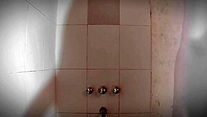 Hey sexy stud explodes shower jerk-off blast!