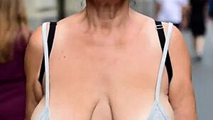 Busty Milfs Bounce Massive Natural Tits Braless in Outdoor Voyeur Compilation 12