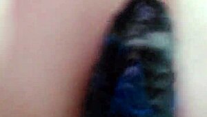 teasing my tight hole with dildo for deep stretch