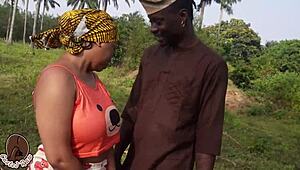 Adigun the farmer POUNDS sexy wife with MONSTER BLACK COCK on ranch outdoor!