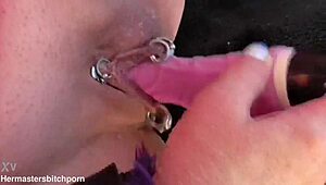 Ever seen a trashy tattooed Kiwi milf squirt wildly from her egg vibrator over the camera?