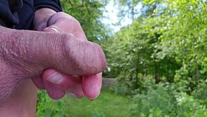 outdoor lover grips small cock while peeing and fingers get wet compilation