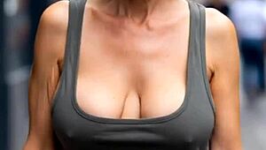 Busty Milfs Bounce Massive Natural Tits Braless in Outdoor Voyeur Compilation 12