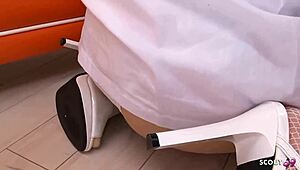 Skinny Japanese Teen Nurse Teases Patient with Deepthroat Blowjob Before Swallowing Cum in Uncensored JAV