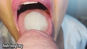 COLOMBIANA SABRINA FOXY SUCKS LANDLORD'S THICK COCK DEEP FOR RENT LEAVE CUM IN THROAT!