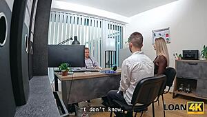 our loan meeting got wild when my wife jumped on the manager's desk to seal the deal right there in front of me