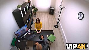 hungarian brunette trades office interview for raw apartment fucking cash
