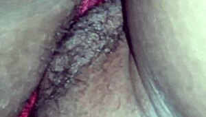 fat hairy pussy exposed in homemade closeup bedroom tease