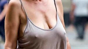 Busty Milfs Bounce Massive Natural Tits Braless in Outdoor Voyeur Compilation 12