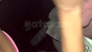 wife fucks hung stud in swing booth before watching husband