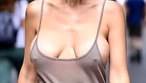 Busty Milfs Bounce Massive Natural Tits Braless in Outdoor Voyeur Compilation 12