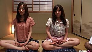 i'm this japanese teen tricked into wild ffmm foursome sex with old guys at yoga session my petite friend too we ride their cocks creampie rough...