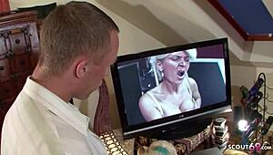 Curvy German granny seduces young stud for weekend doggystyle pounding and facial cumshot