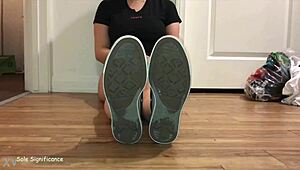 Sorority girls show off their sexy wrinkled soles in dirty socks up close