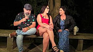 brazilian peruvian wives barbara fartura monica lima and tigrão laugh during public outdoor doggystyle cuckold with husbands at mirante da lapa