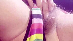 first time brunette cums hard ripping clothes hairy wet pussy drips