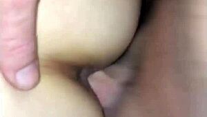 Granny milf sucks cock before taking deep anal assfucking creampie