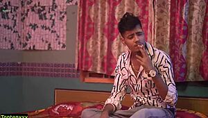 masked indian stepmom fingers pussy then rough anal creampie hotel fuck