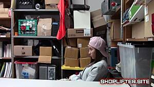 young shoplifter teen caught stealing gets blackmailed hard by store owner