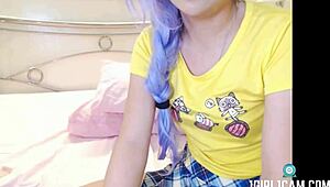 Emmy's intimate Japanese camgirl show reveals small tits and JAV teasing close-up