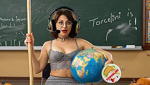 Torcelini’s Seductive Witch Teacher Delivers Halloween Broomstick Riding Lesson in Costume