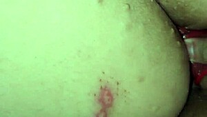 pinay slut fingers her huge ass before taking full anal creampie