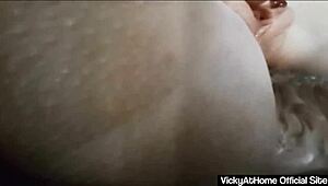 Big ass blonde Vicky Vette rams crystal dildo deep in her tight butt