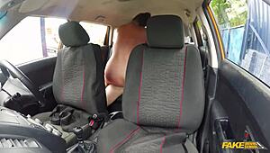curvy fake driving student gulps instructor cum after big boobs cowgirl ride?