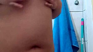Chubby amateur slut spreads legs for pussy depilatory cream treatment in POV